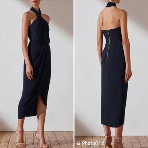 Shona Joy Knot Draped Dress Black